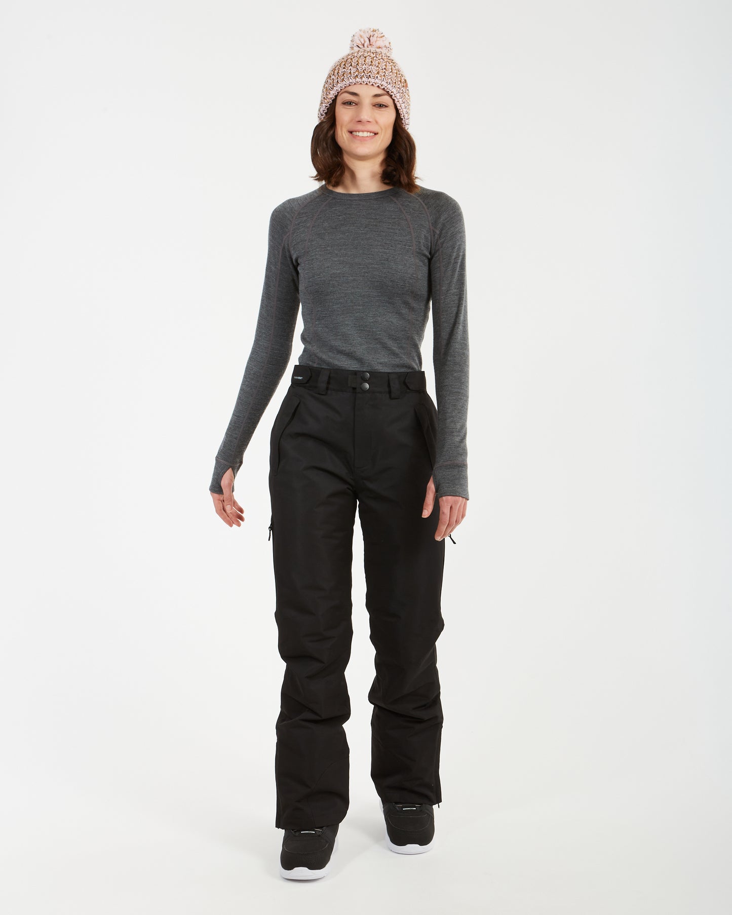 Smooch Womens Ski Pants - Shorter Leg Black