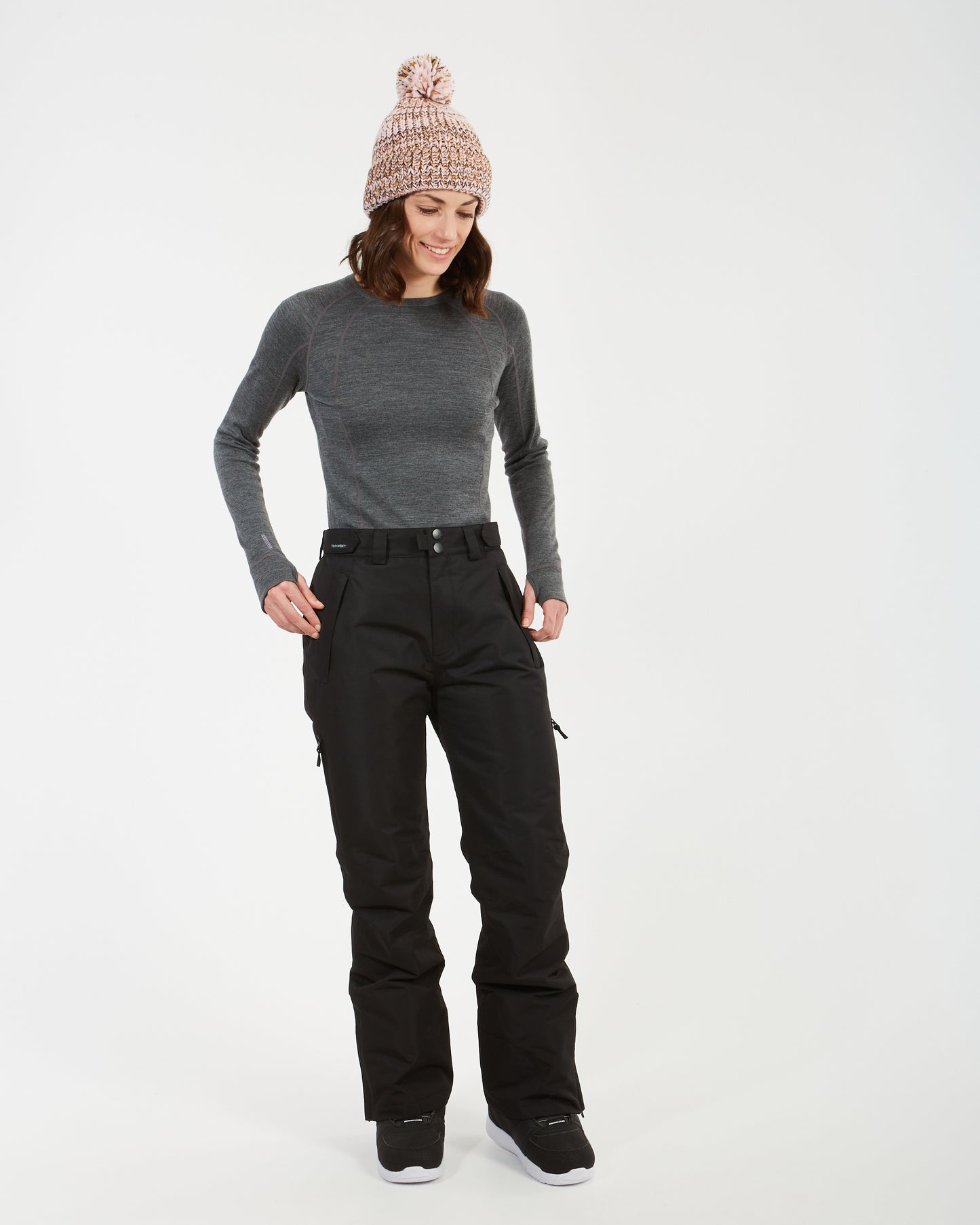 Smooch Womens Ski Pants - Shorter Leg Black