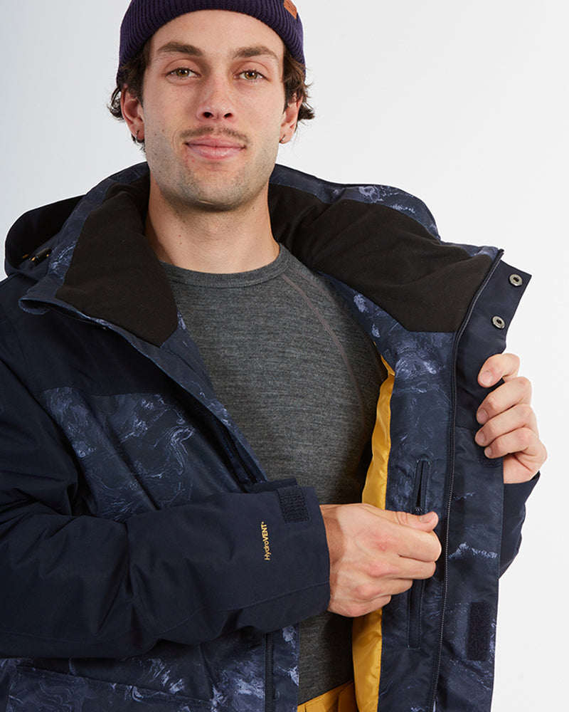 Knox Mens Snow Jacket Navy Marble