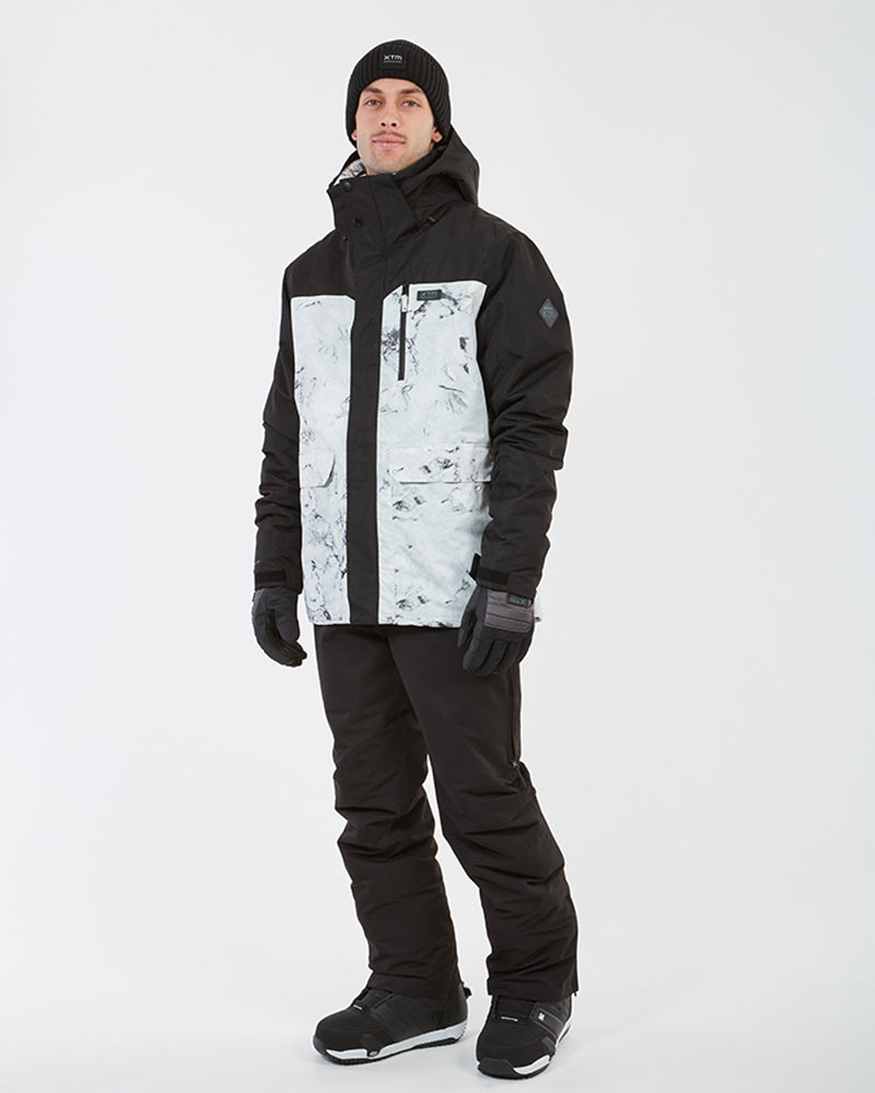 Knox Mens Snow Jacket White Marble