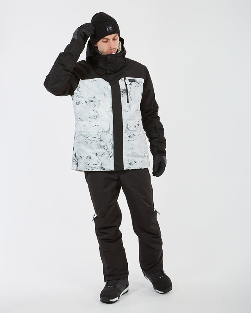 Knox Mens Snow Jacket White Marble