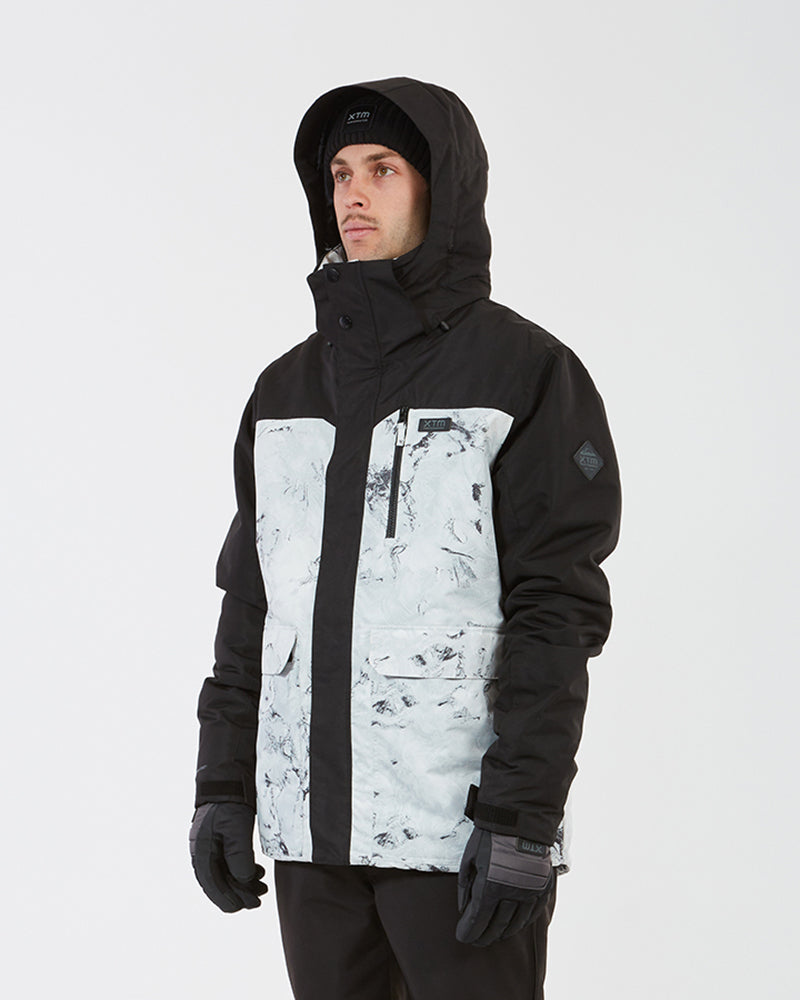 Knox Mens Snow Jacket White Marble