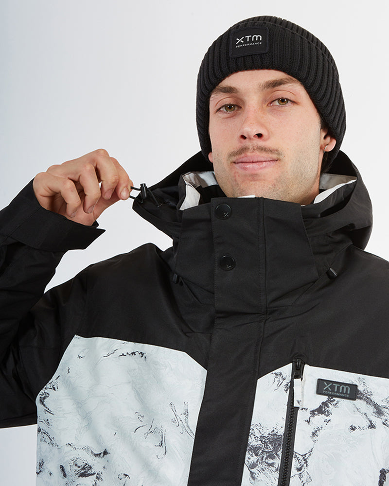 Knox Mens Snow Jacket White Marble