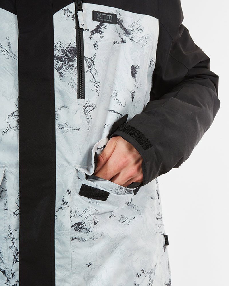 Knox Mens Snow Jacket White Marble