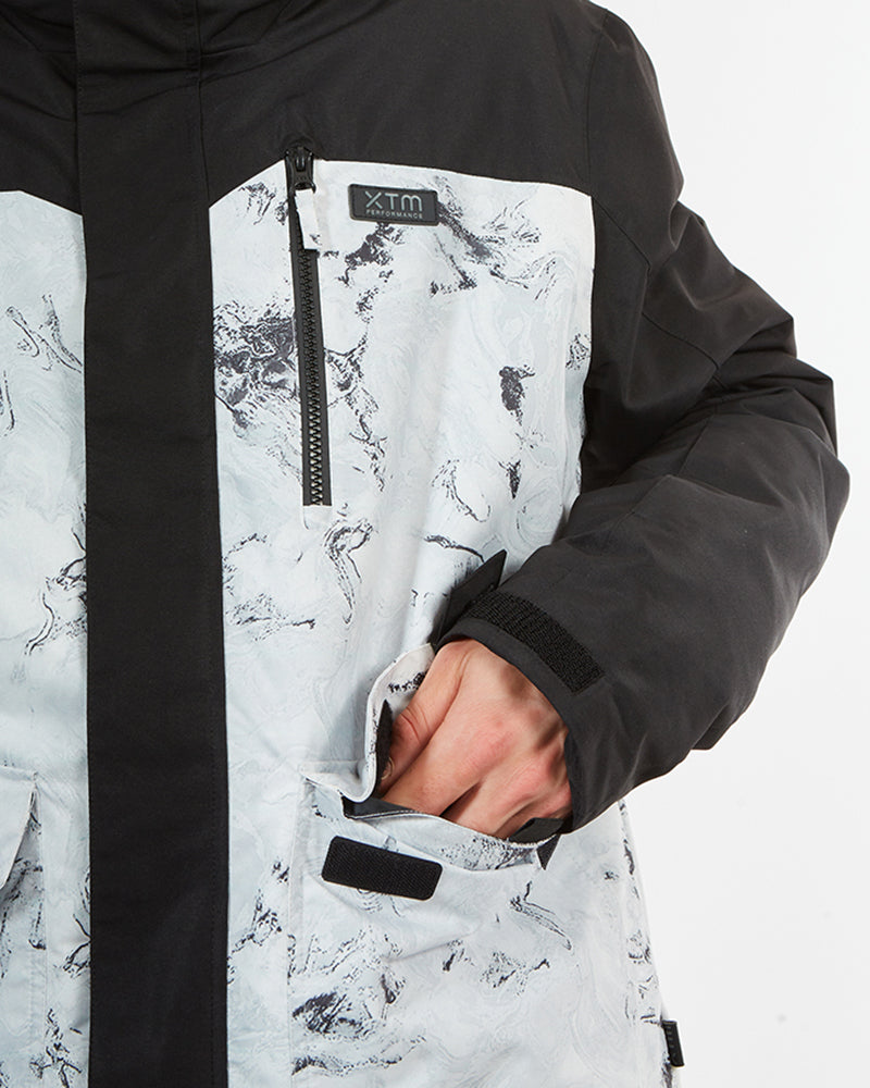 Knox Mens Snow Jacket White Marble