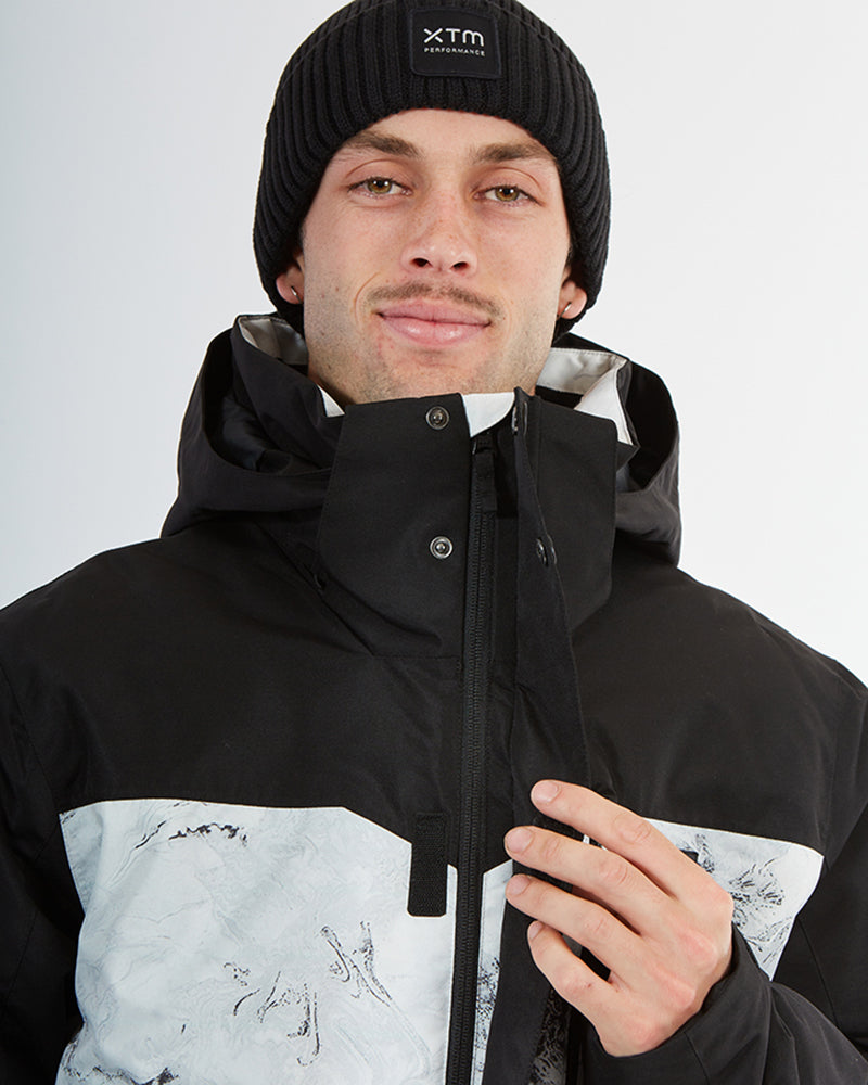 Knox Mens Snow Jacket White Marble