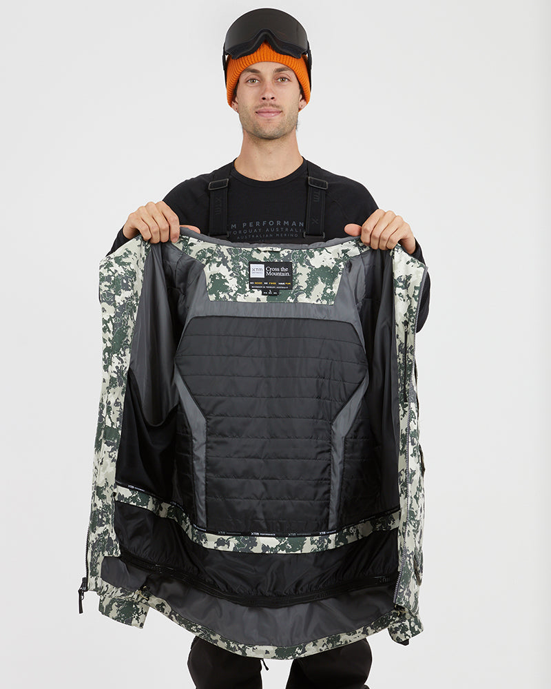 Ridge Line Mens Snow Jacket Stone Lichen