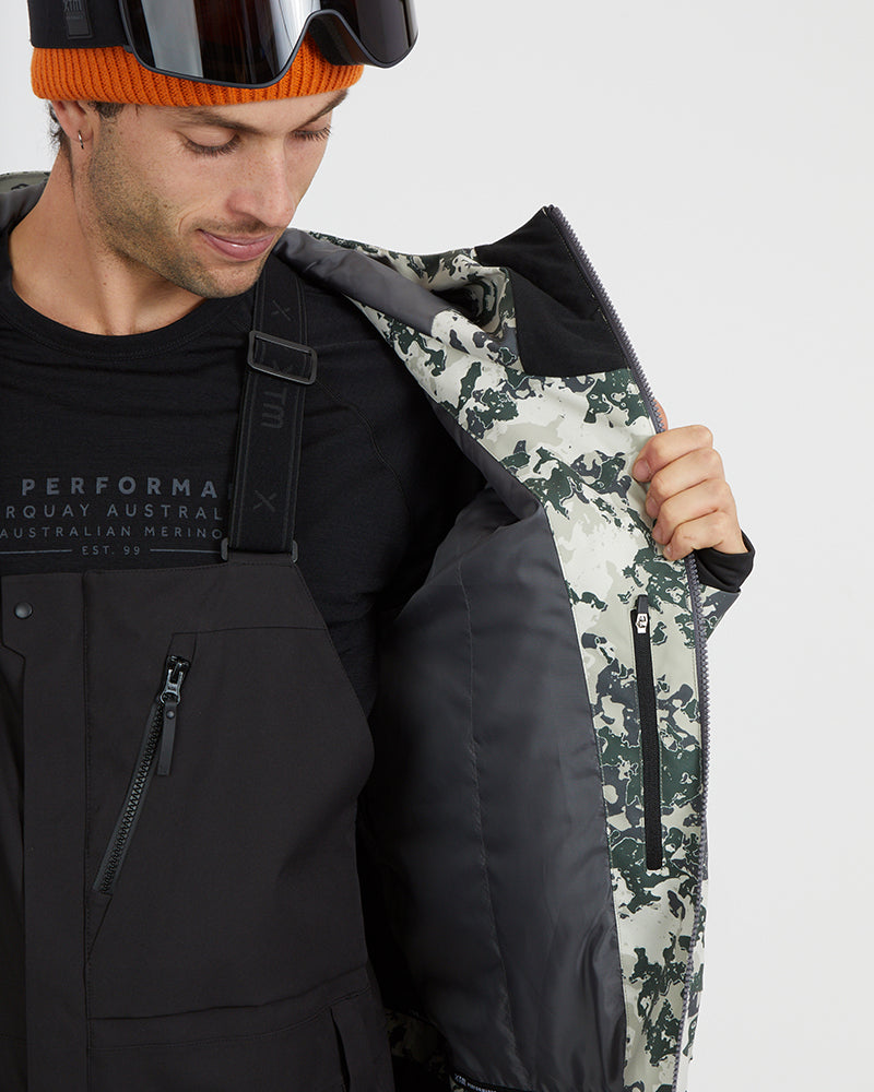 Ridge Line Mens Snow Jacket Stone Lichen