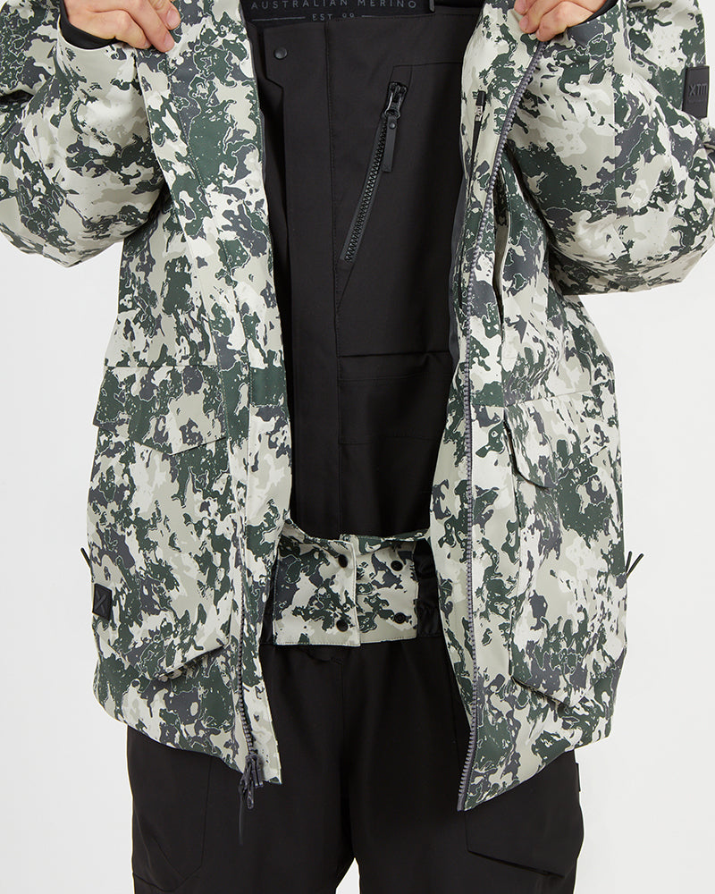 Ridge Line Mens Snow Jacket Stone Lichen