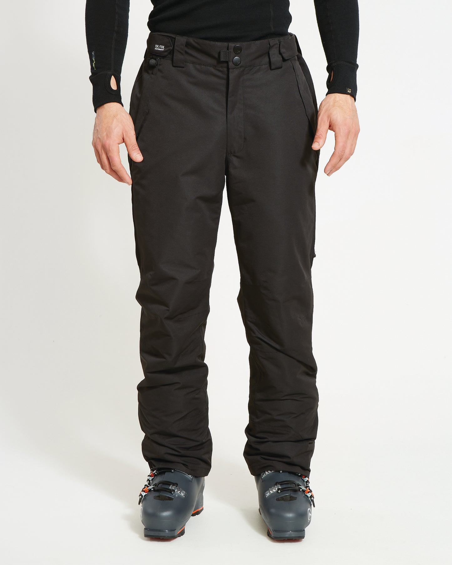 Glide Mens Ski Pants - Shorter Leg Black